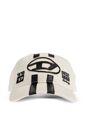 Diesel logo-patch stripe baseball cap - Neutrals