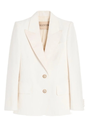 Valentino Garavani Diagonal linen blazer - White