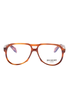 Cutler & Gross browline-frame glasses - Brown