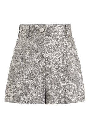 Dolce & Gabbana floral-jacquard shorts - Silver