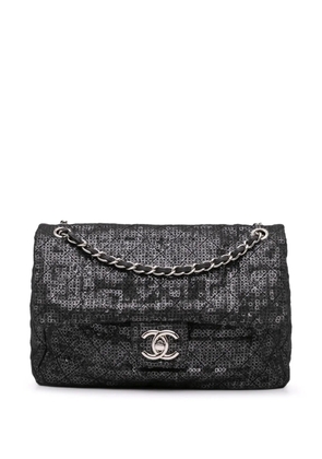 CHANEL Pre-Owned 2008-2009 Maxi Hidden Sequins Mesh Flap shoulder bag - Black