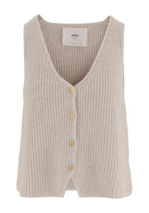 arch4 V-neck knitted cardigan - Neutrals