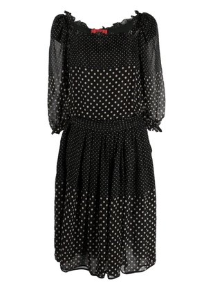 Valentino Garavani Pre-Owned 1990s polka-dot sheer silk dress - Black