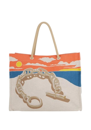 Hermès Pre-Owned 2023-2025 Toile Escale a la Plage Beach Bag tote bag - Brown