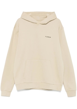 FLÂNEUR rubberised-logo hoodie - Neutrals