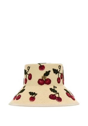 Valentino Garavani embroidered-cherry hat - Neutrals