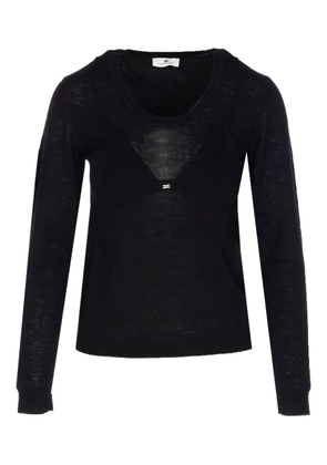 Elisabetta Franchi ribbed crew-neck sweater - Black