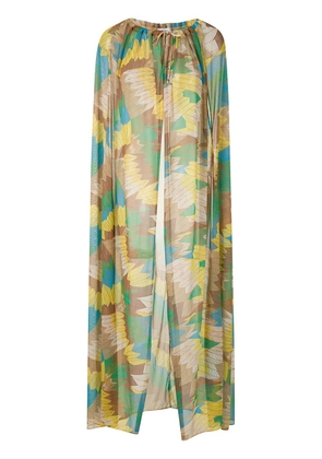 Amir Slama sheer cape dress - Multicolour