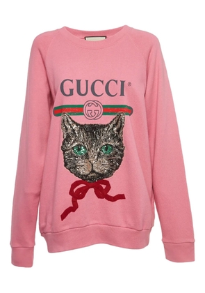 Gucci Pre-Owned 2024 cat-embellished sweatshirt - Pink