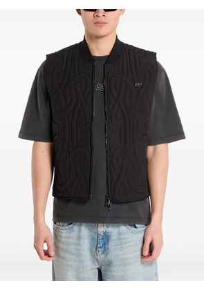 Filling Pieces quilted zip-up gilet - Black