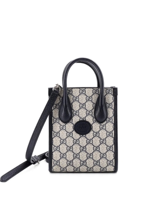 Gucci Pre-Owned Interlocking G Patch Tote GG Coated Canvas Mini satchel - Blue