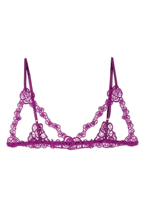 Fleur Du Mal Fleur guipure ouvert bralette - Purple