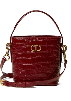 TWINSET crocodile-effect bucket bag - Red