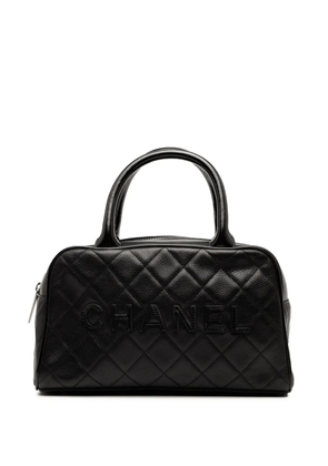 CHANEL Pre-Owned 2000-2002 Quilted Calfskin Logo Bowler Bag handbag - Black