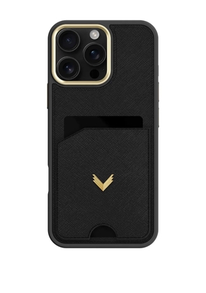 VELANTE saffiano leather cardholder iPhone 16 Pro Max case - Black