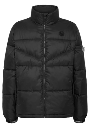 Plein Sport logo patch puffer jacket - Black