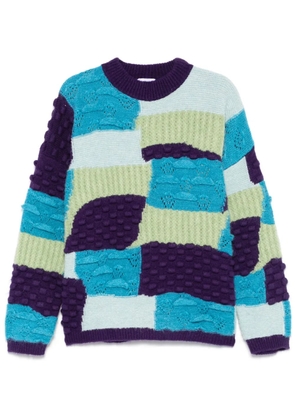 Bonsai intarsia-knit crew-neck sweater - Blue