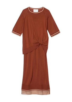 3.1 Phillip Lim twist-detail wool dress - Brown