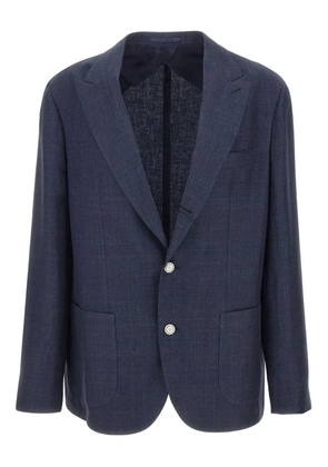 Barba peak-lapel patch-pocket blazer - Blue