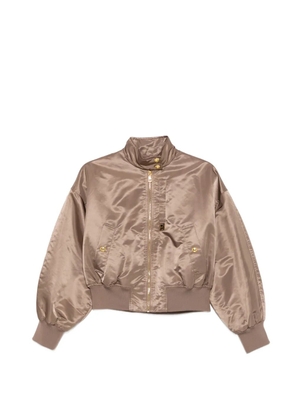 Elisabetta Franchi zip-up bomber jacket - Neutrals