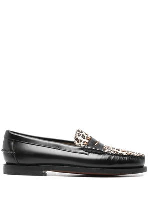 Sebago leopard-pattern loafers - Black
