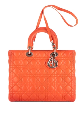 Christian Dior Pre-Owned large Lady-D logo-detail tote bag - Orange