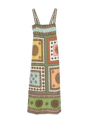 ALEMAIS print-design midi dress - Green