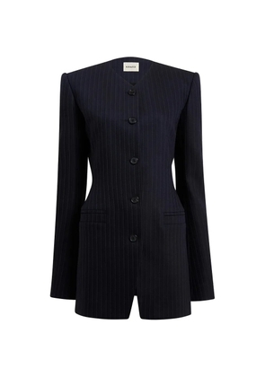KHAITE Naran pinstripe button jacket - Blue