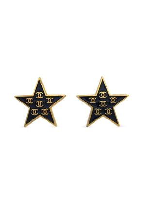 CHANEL Pre-Owned 2001 CC star clip-on earrings - Gold