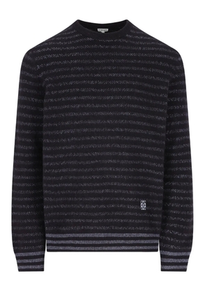 LOEWE striped logo-embroidered sweater - Blue
