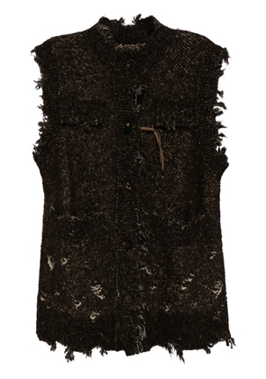 JNBY distressed knitted gilet - Brown
