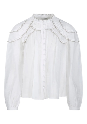 MARANT ÉTOILE Christa ruffled high-neck blouse - White