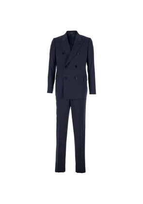 Emporio Armani double-breasted wool suit - Blue