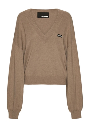 ROTATE BIRGER CHRISTENSEN v-neck long-sleeve sweater - Brown