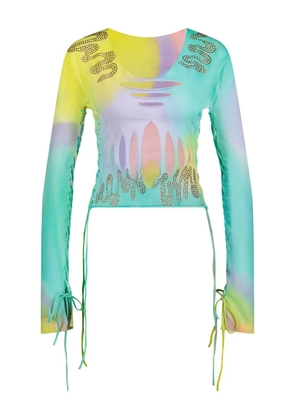 Collina Strada tie-dye-effect long-sleeve top - Green