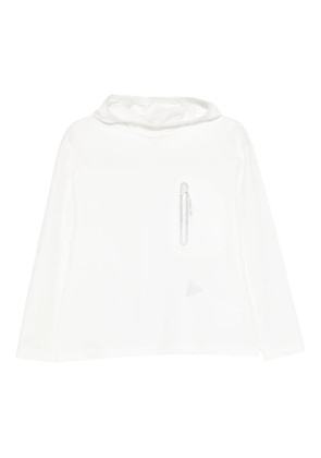 and Wander zip-pocket hoodie - White