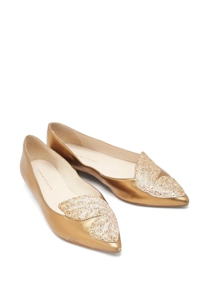 Sophia Webster Pre-owned butterfly-crystal ballet flats - Gold