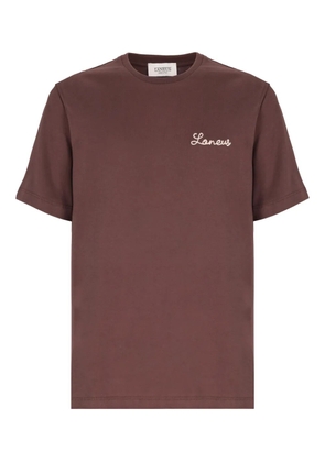 Laneus embroidered-logo T-shirt - Brown