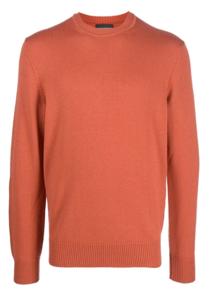Emporio Armani embroidered-logo virgin-wool jumper - Orange