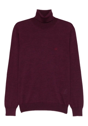 ETRO roll-neck embroidered top