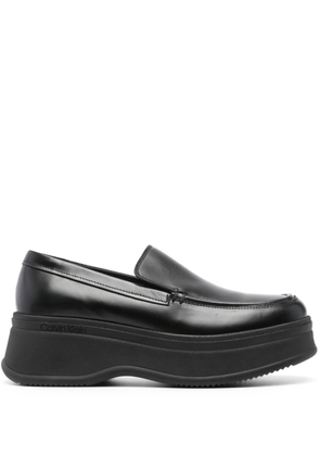 Calvin Klein round-toe leather loafers - Black