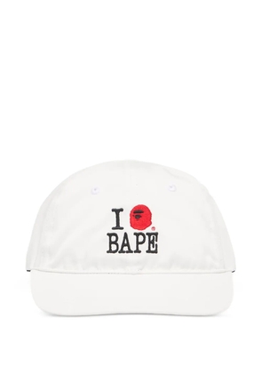 A BATHING APE® logo-embroidery baseball cap - White