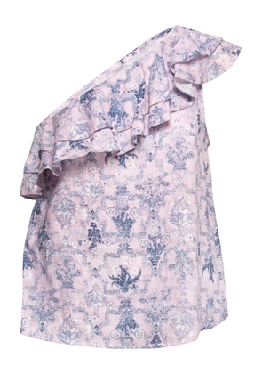 Isabel Marant Vintage one-shoulder ruffle top - Pink