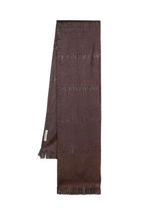 Saint Laurent Pre-Owned 1990s textured silk-blend scarf - Brown