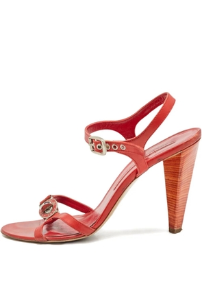 Marc Jacobs Patent Leather Buckle Sandals - Red