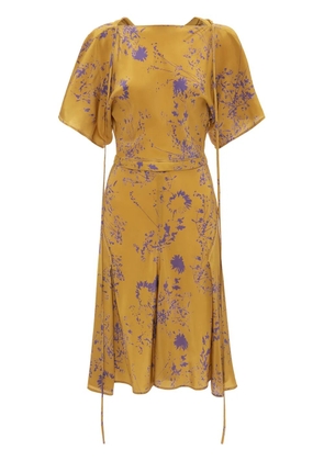 Victoria Beckham floral-print silk dress - Yellow