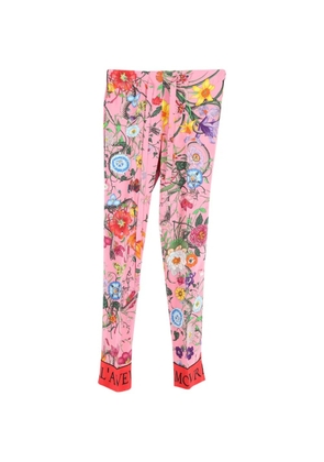 Gucci Pre-Owned flora print snake trousers - Pink