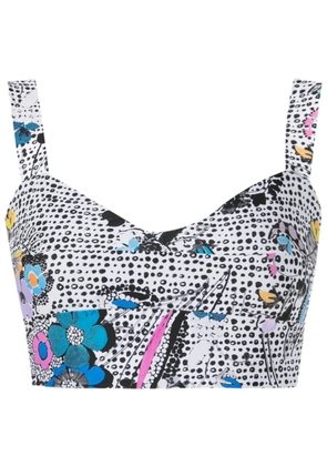 Amir Slama graphic-print sweetheart-neck top - Multicolour