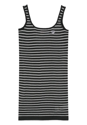Chiara Ferragni Eyelike-patch striped mini dress - Black