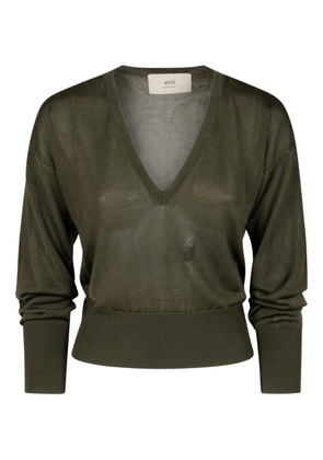AMI Paris V-neck jumper - Green